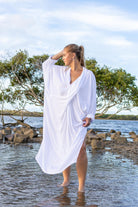 Front view of Zokkibee Vacanza oversized dress with relaxed fit and casual style