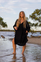Front view of Zokkibee Vacanza oversized dress with relaxed fit and casual style