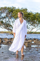Front view of Zokkibee Vacanza oversized dress with relaxed fit and casual style