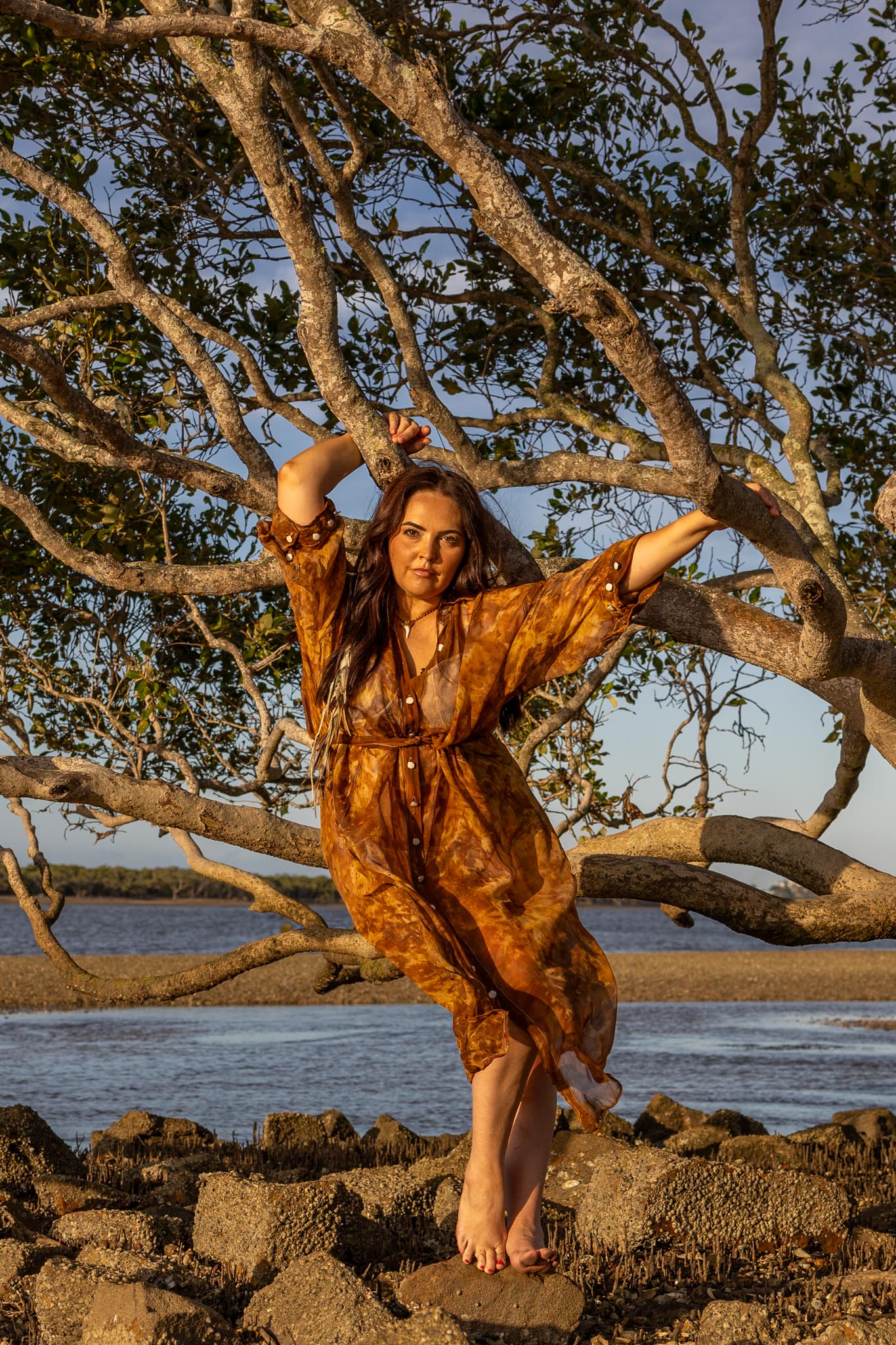 Amber Silk Duster Coat