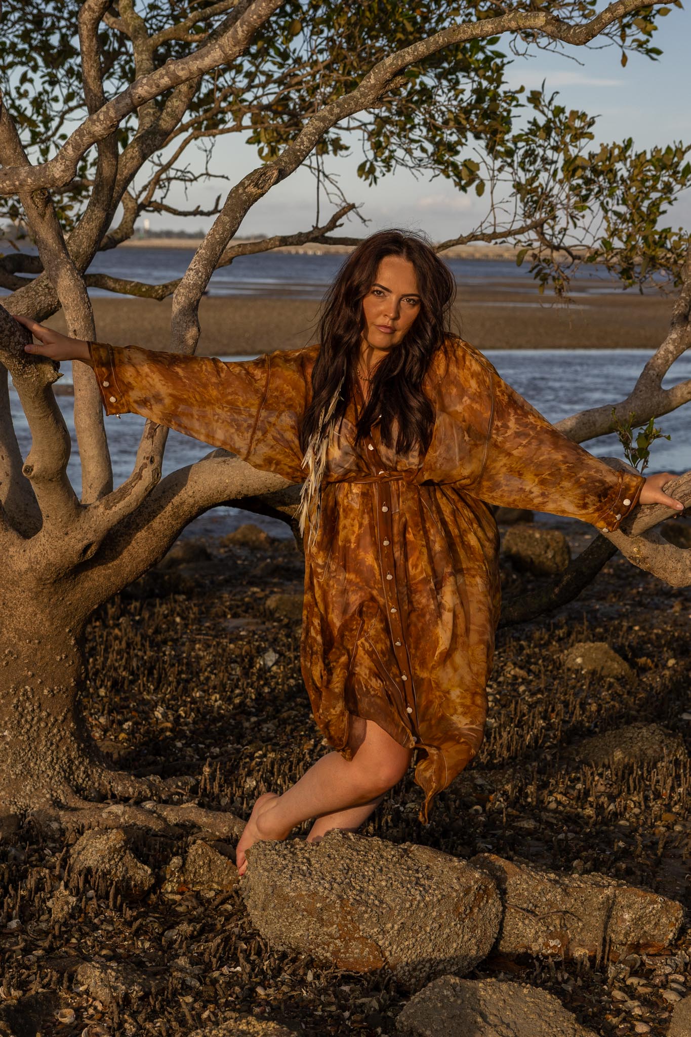 Amber Silk Duster Coat