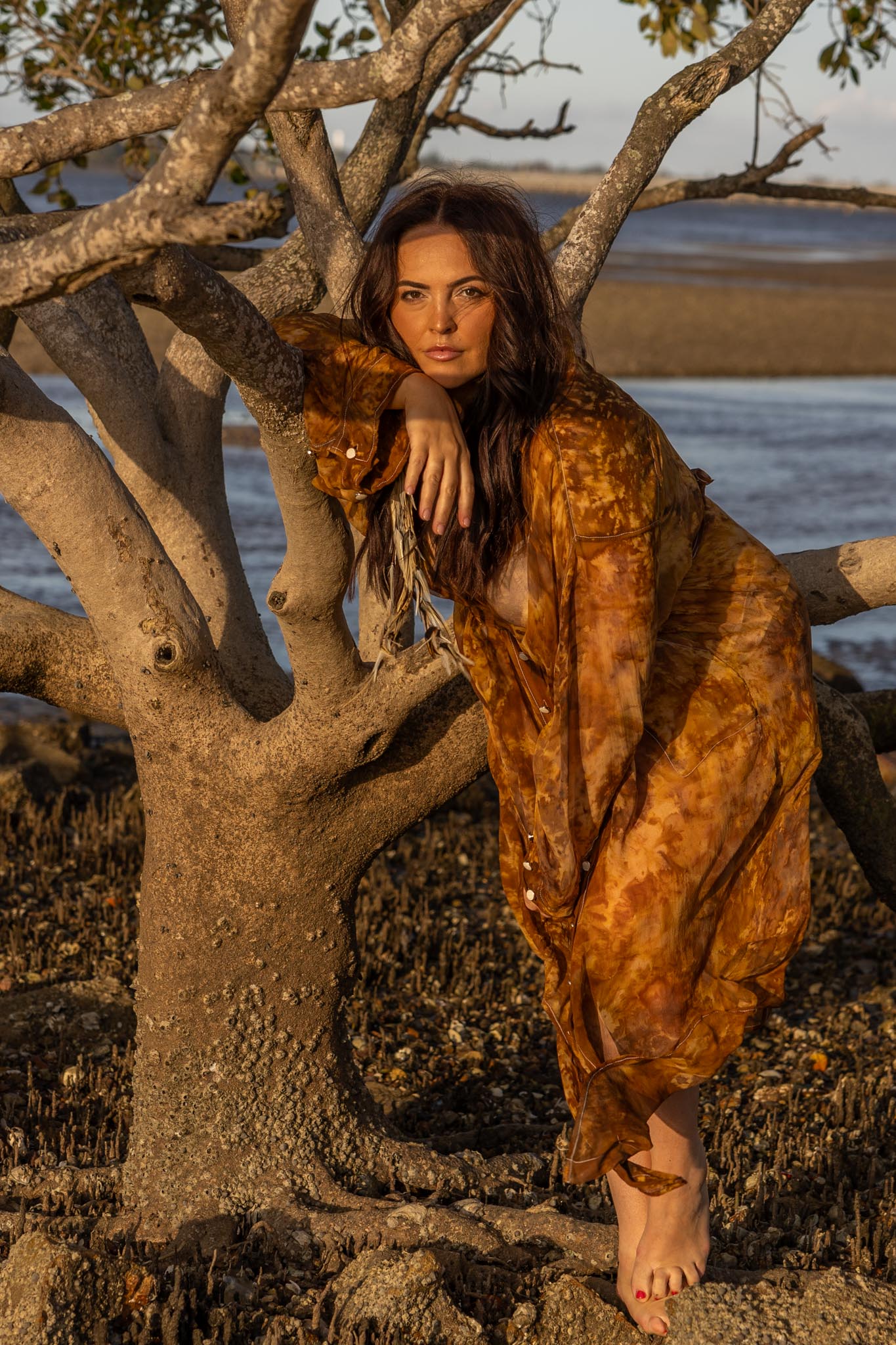 Amber Silk Duster Coat