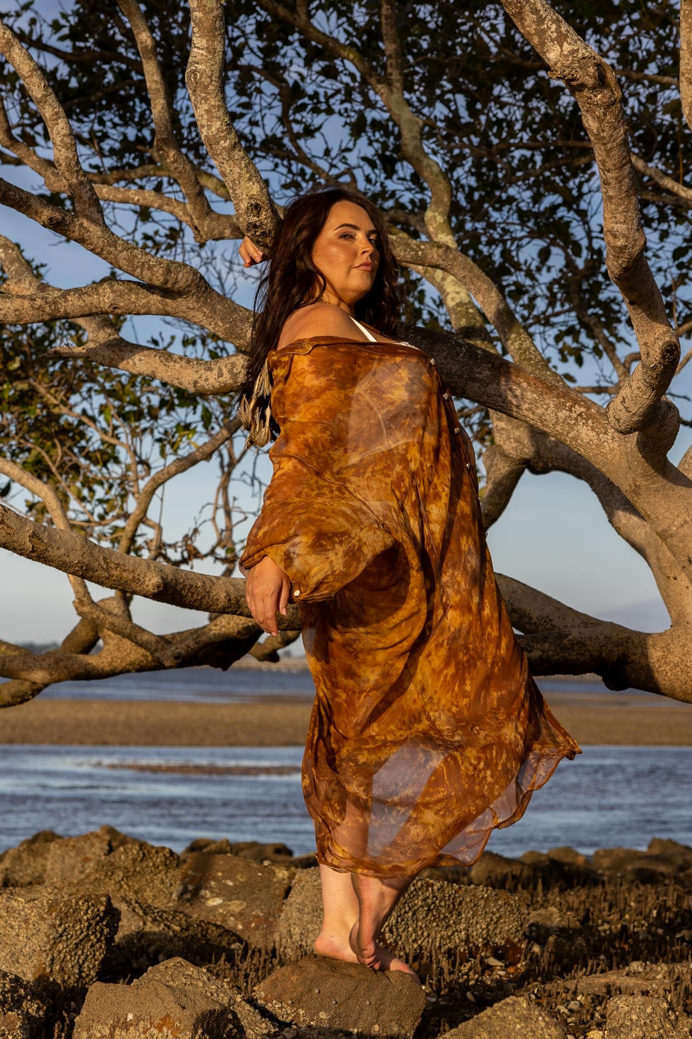 Amber Silk Duster Coat