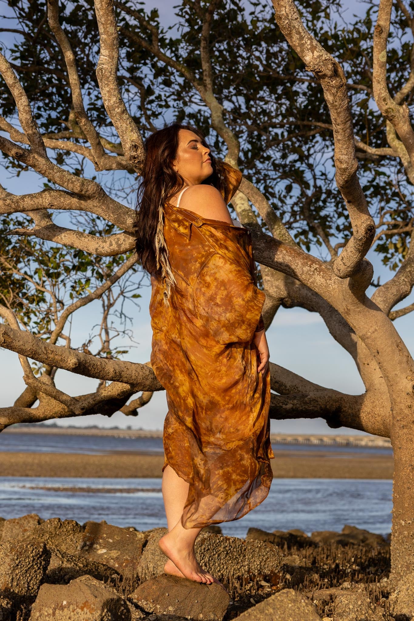 Amber Silk Duster Coat