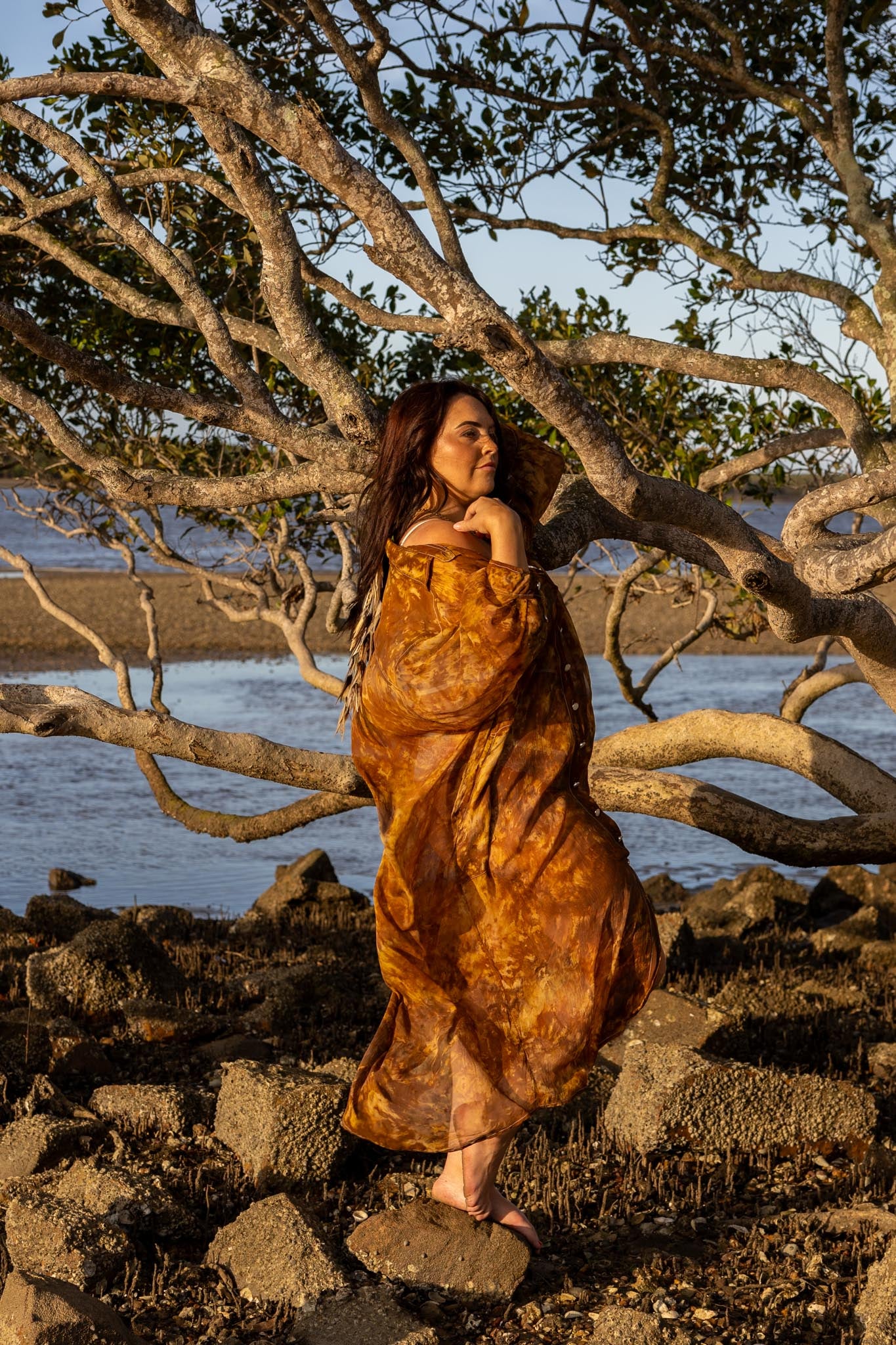 Amber Silk Duster Coat