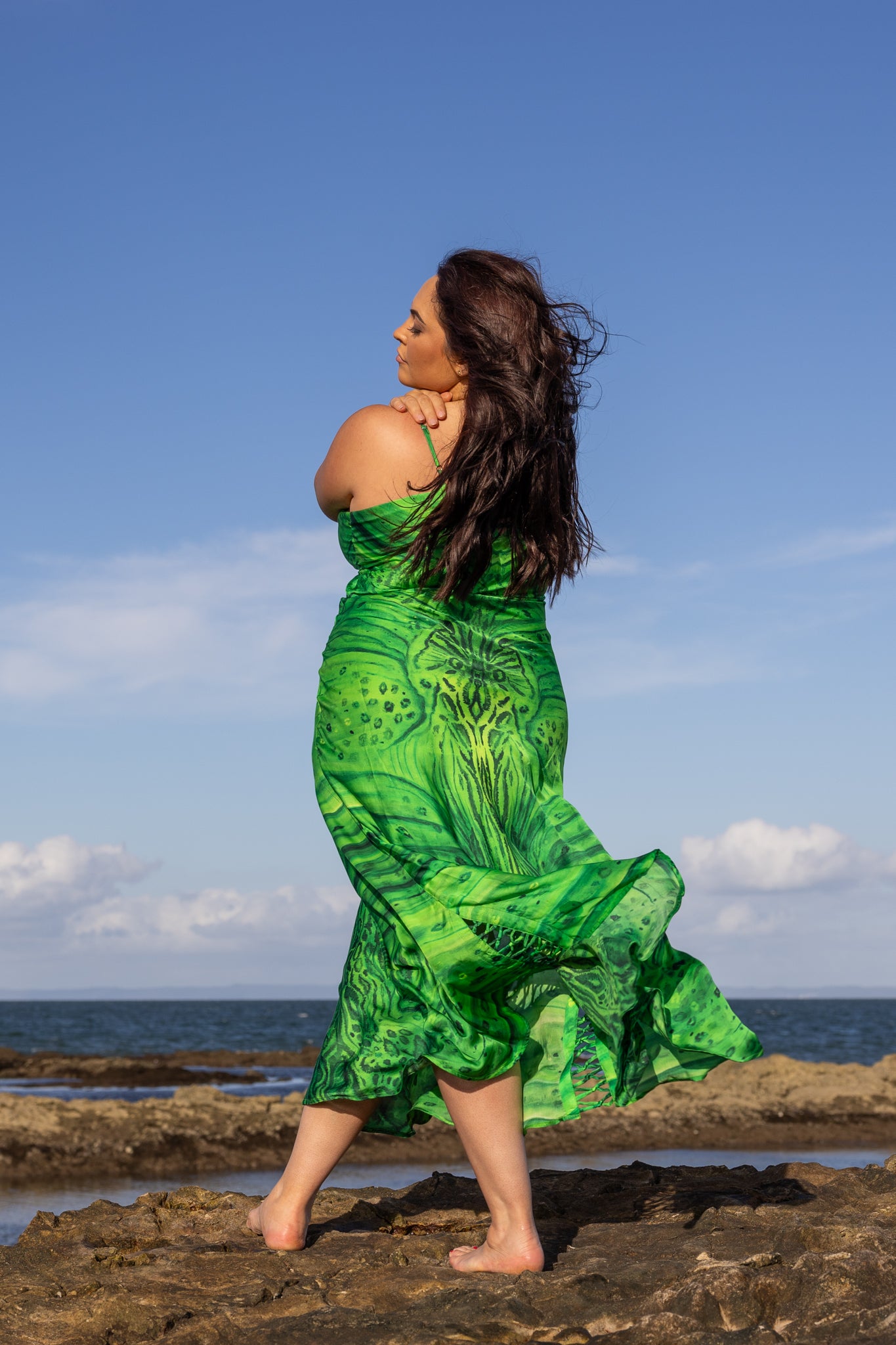 Aztec Emerald Slip Dress