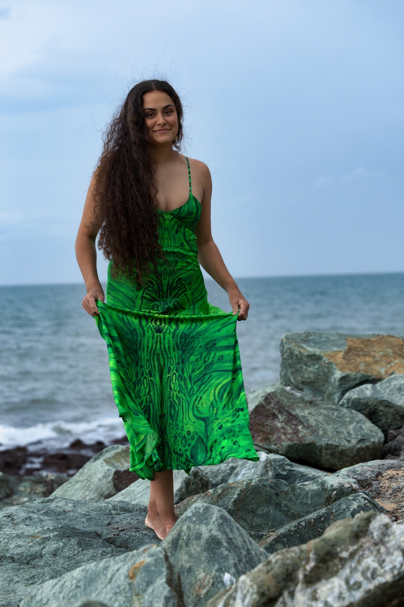 Aztec Emerald Slip Dress