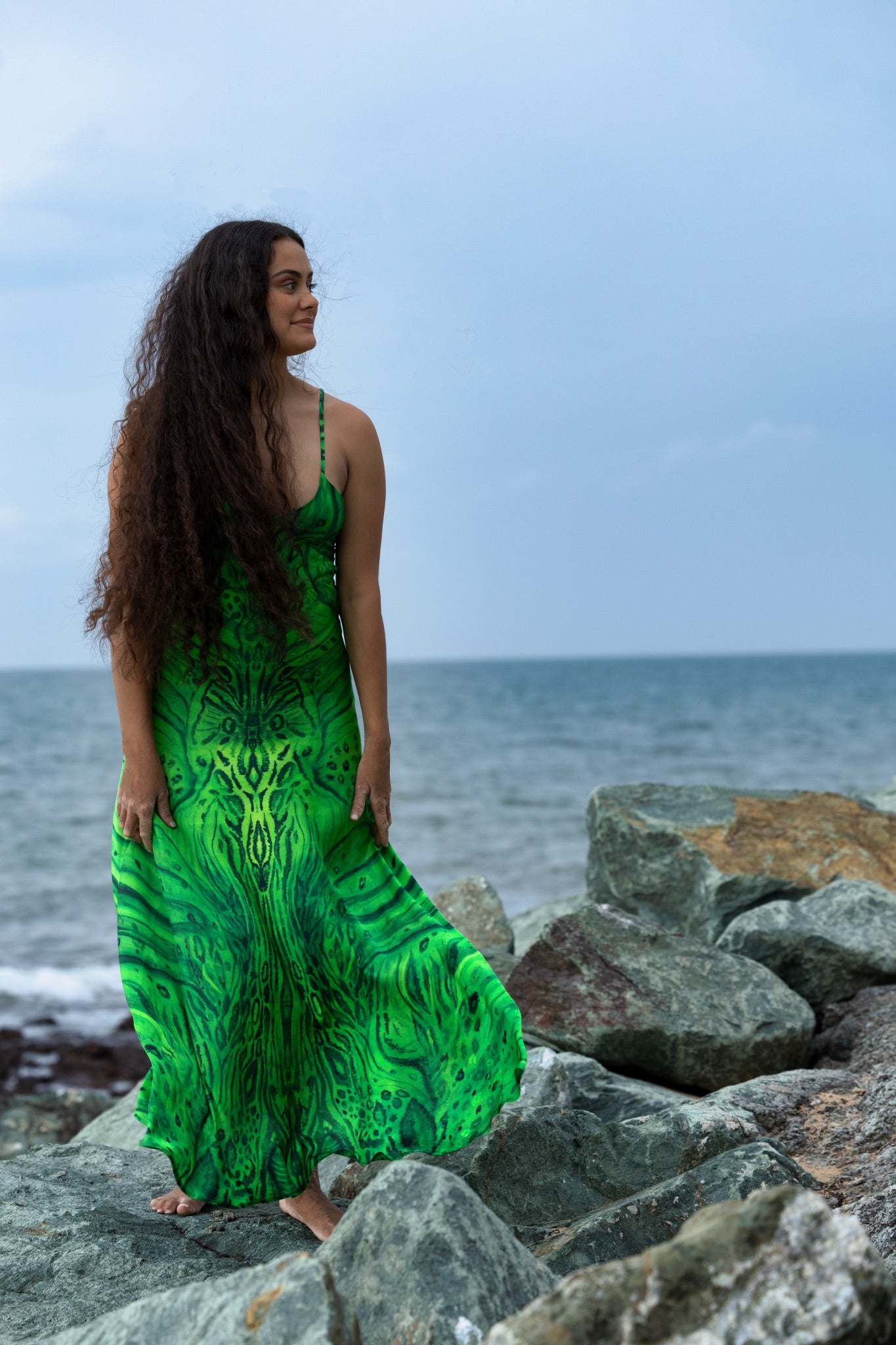 Aztec Emerald Slip Dress