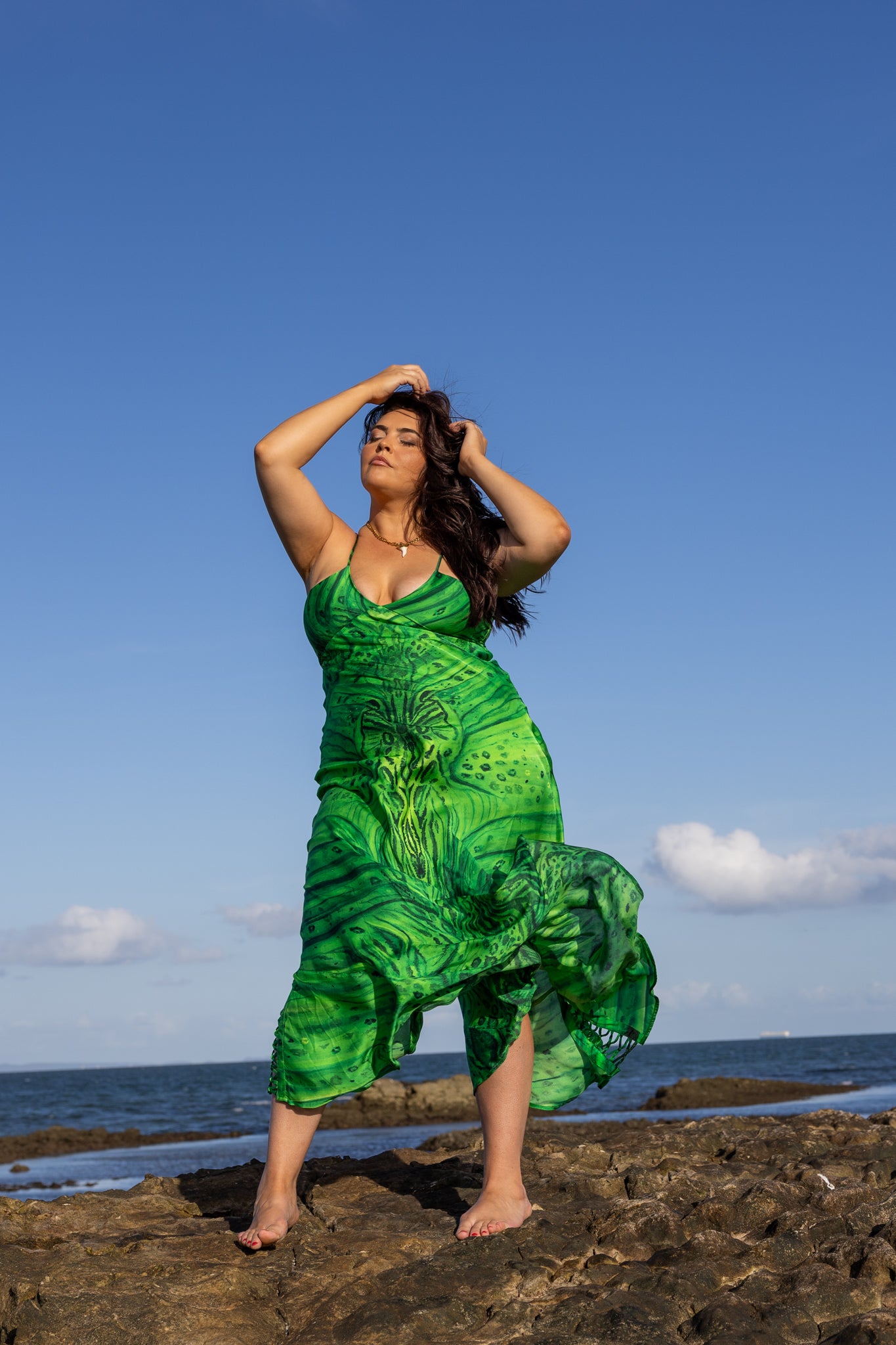 Aztec Emerald Slip Dress