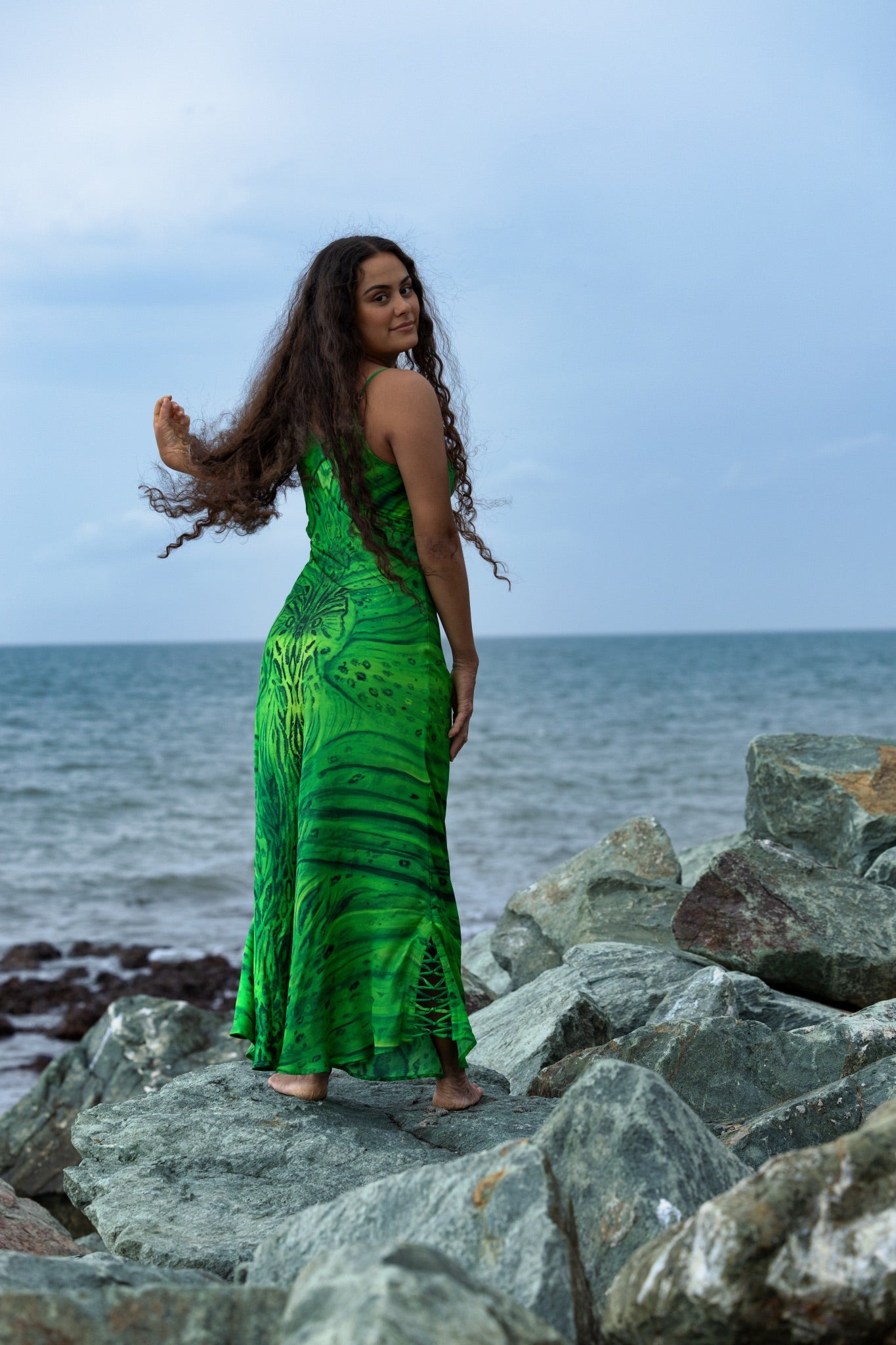 Aztec Emerald Slip Dress