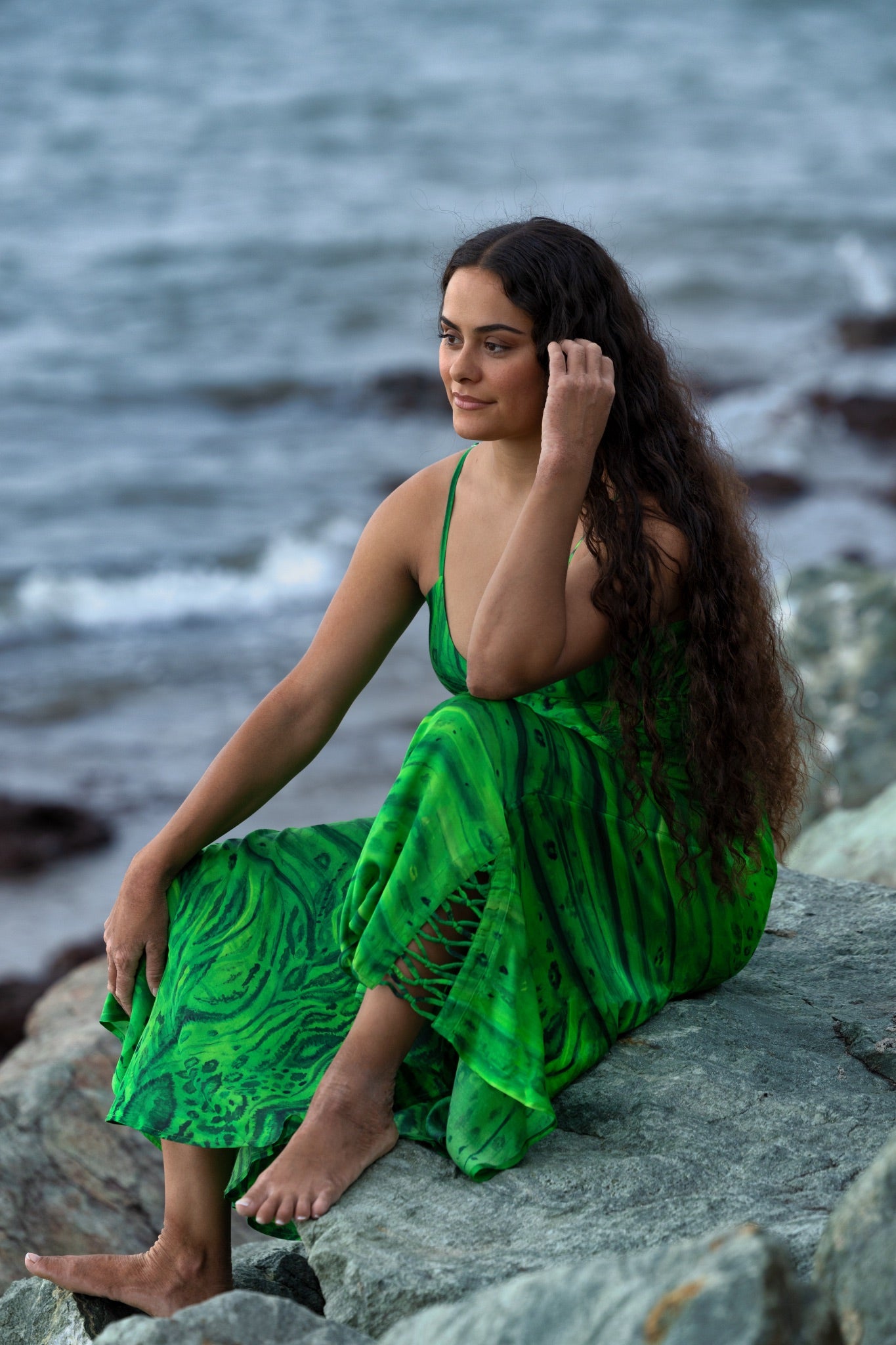 Aztec Emerald Slip Dress