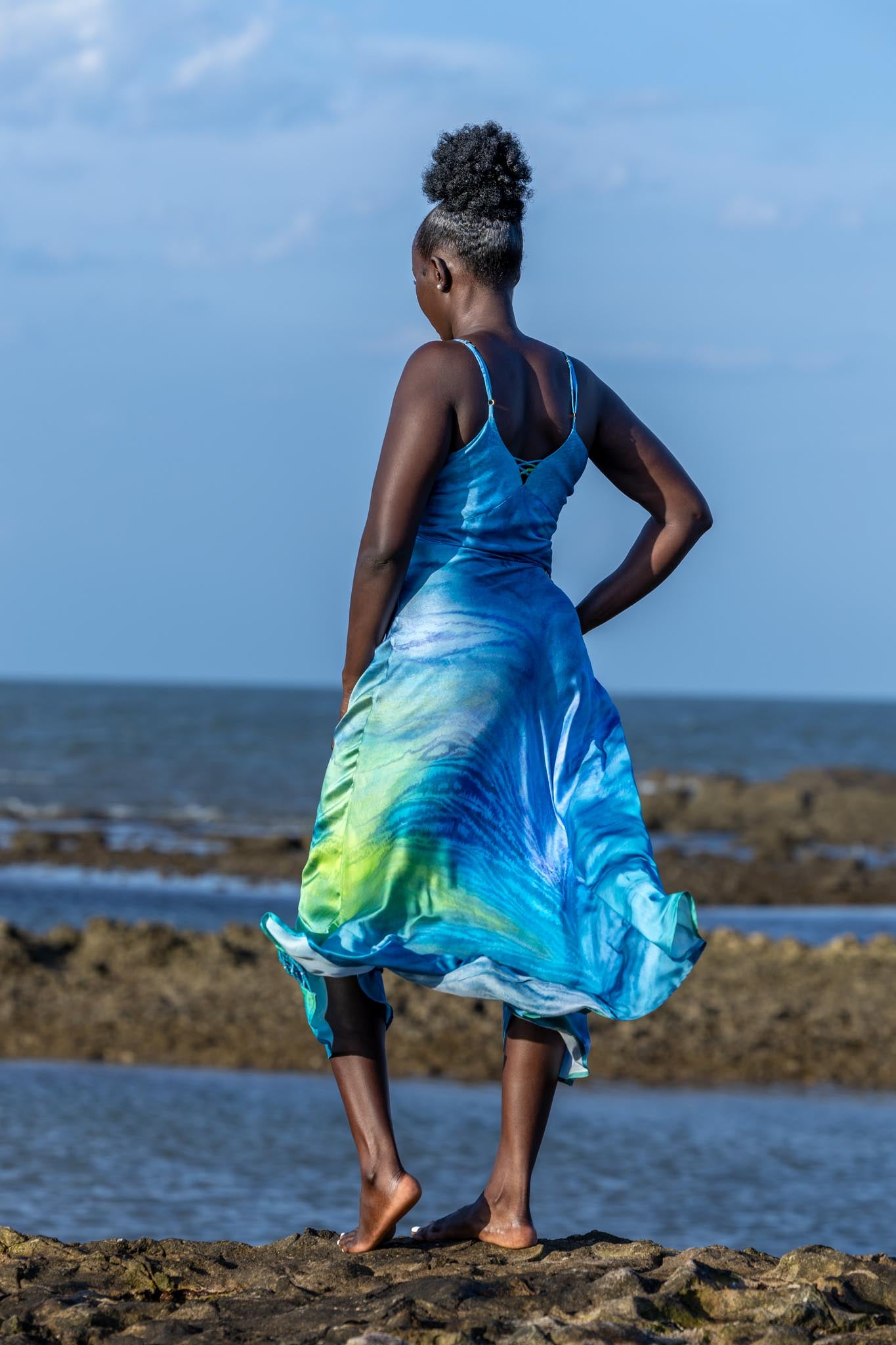 Blue Tiger Slip Dress