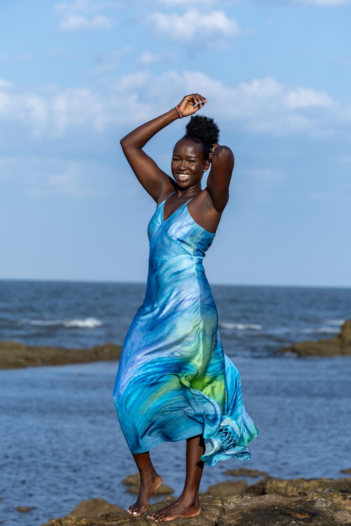 Blue Tiger Slip Dress