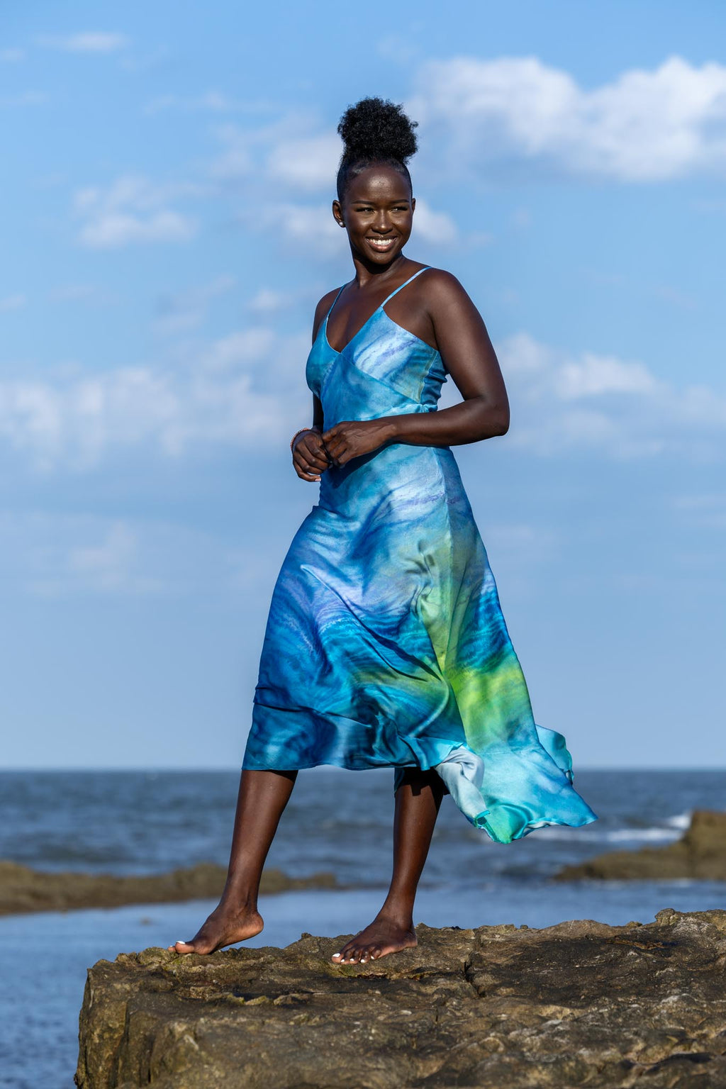 Blue Tiger Slip Dress ZOKKI BEE Blue Tiger Slip Dress ZOKKI BEE