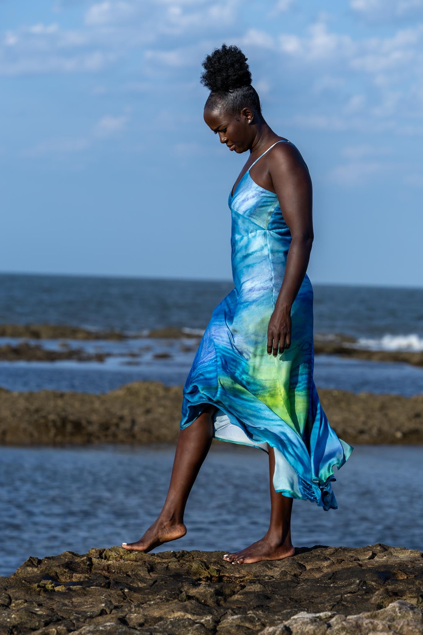 Blue Tiger Slip Dress