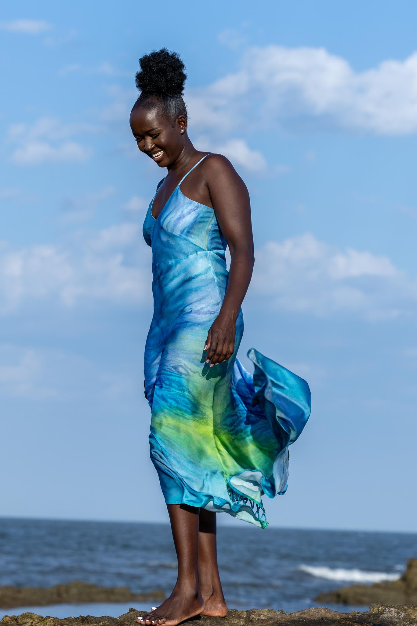 Blue Tiger Slip Dress