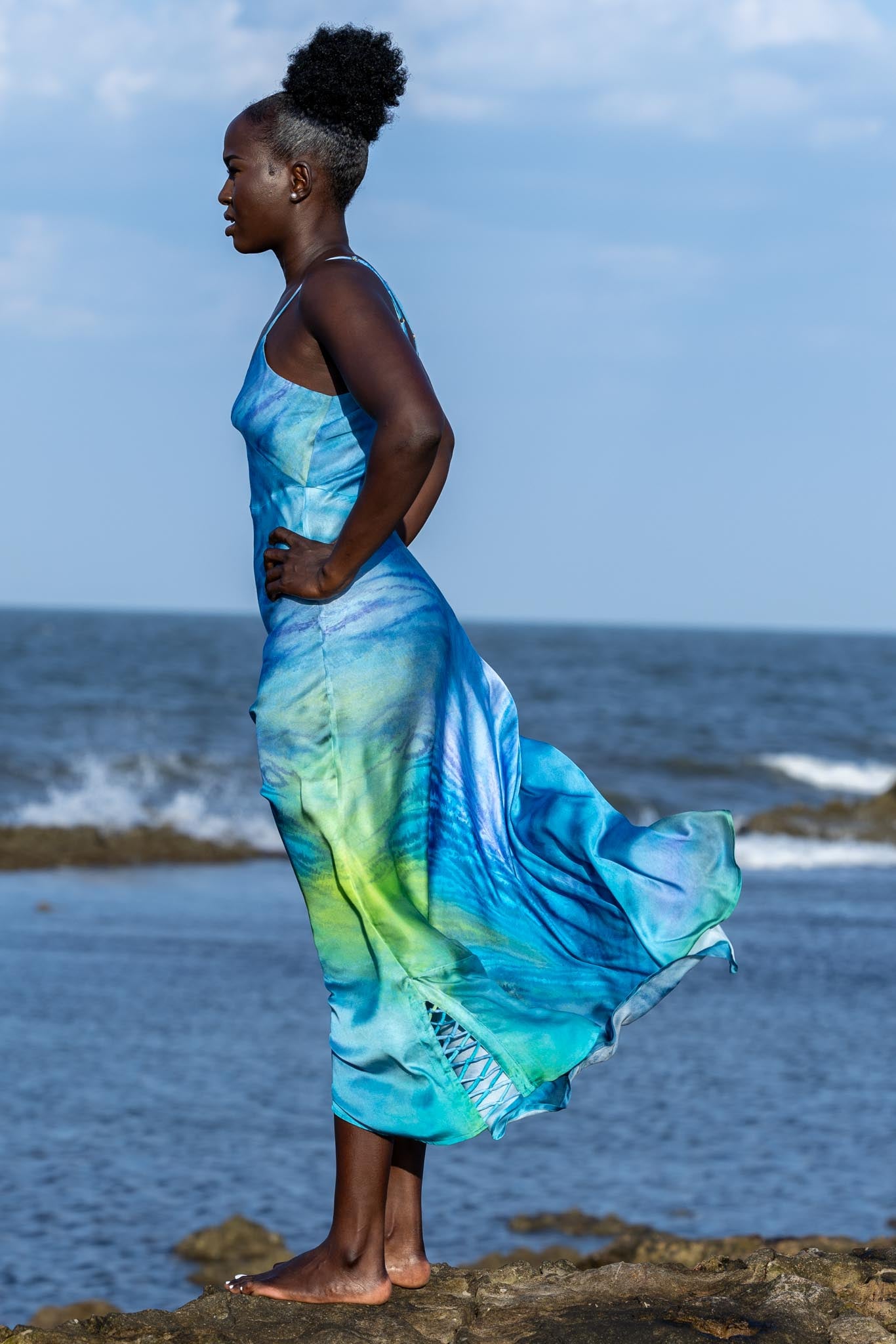 Blue Tiger Slip Dress