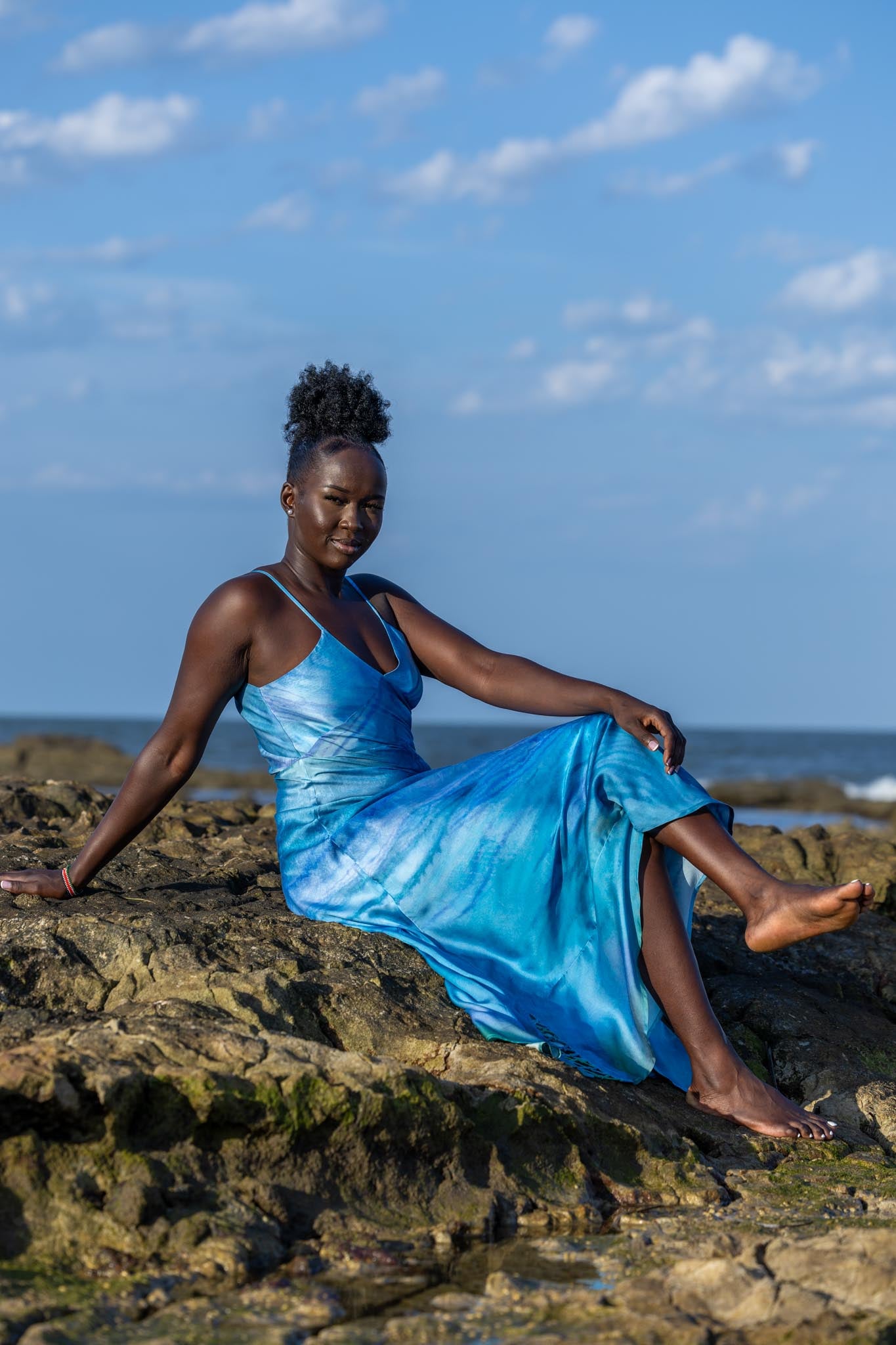 Blue Tiger Slip Dress