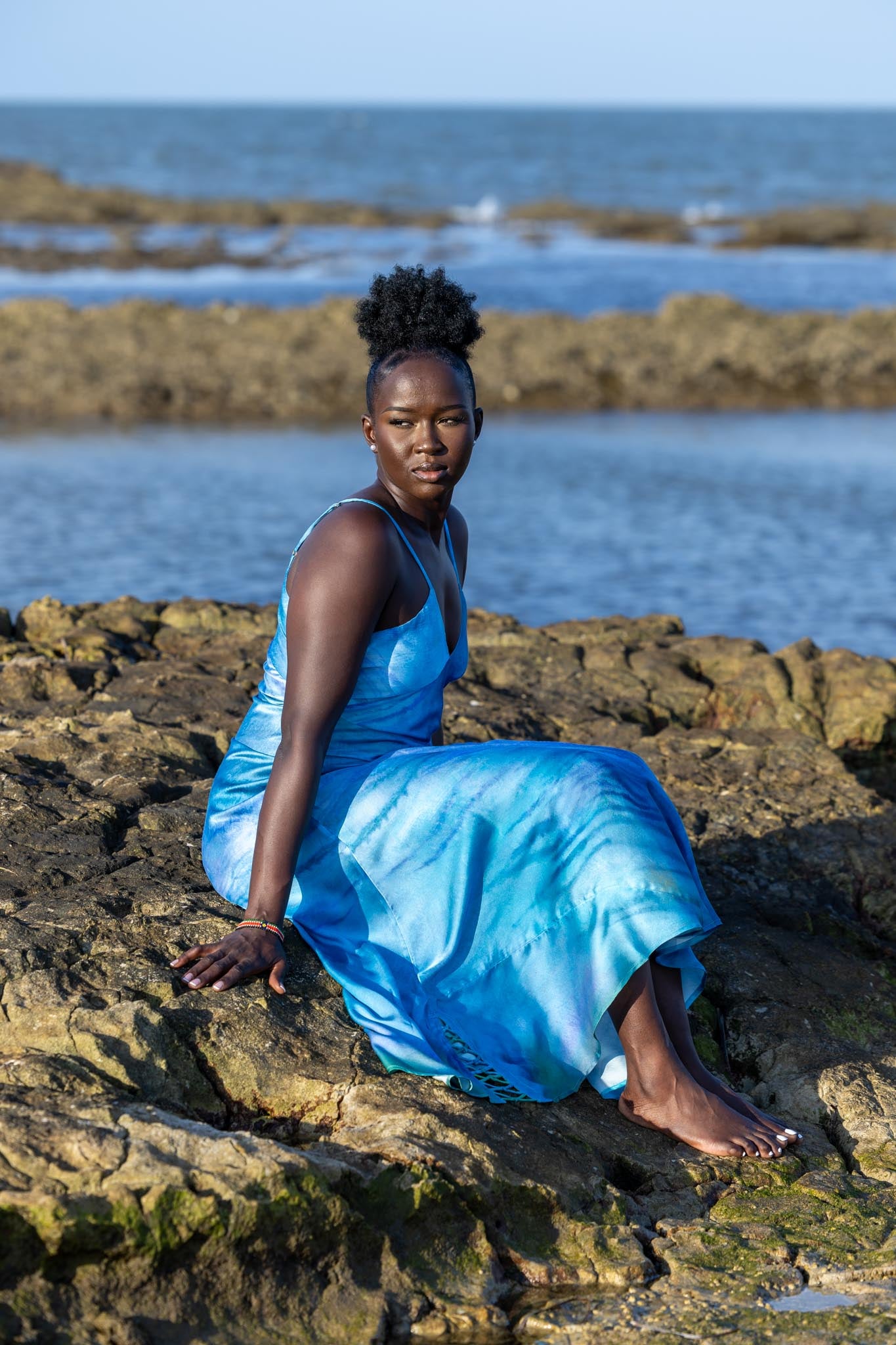 Blue Tiger Slip Dress