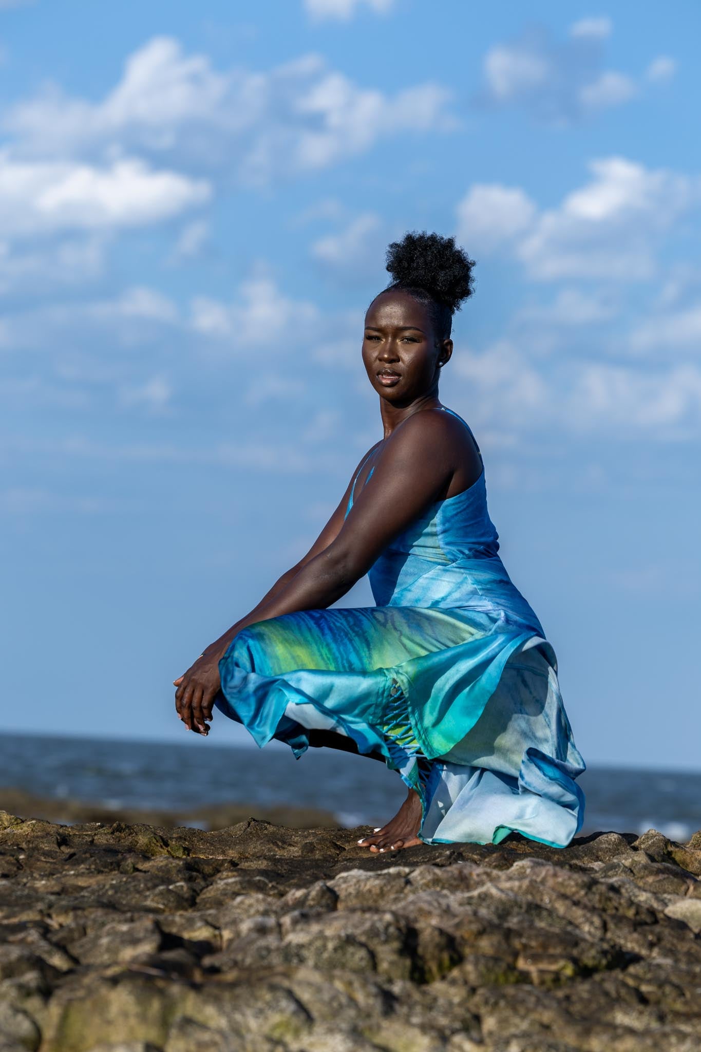 Blue Tiger Slip Dress