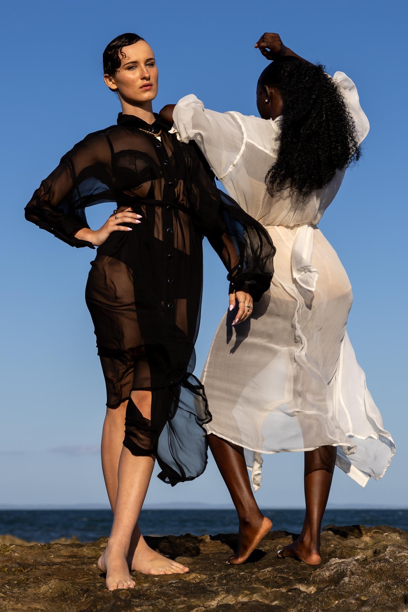 Obsidian Silk Duster Coat