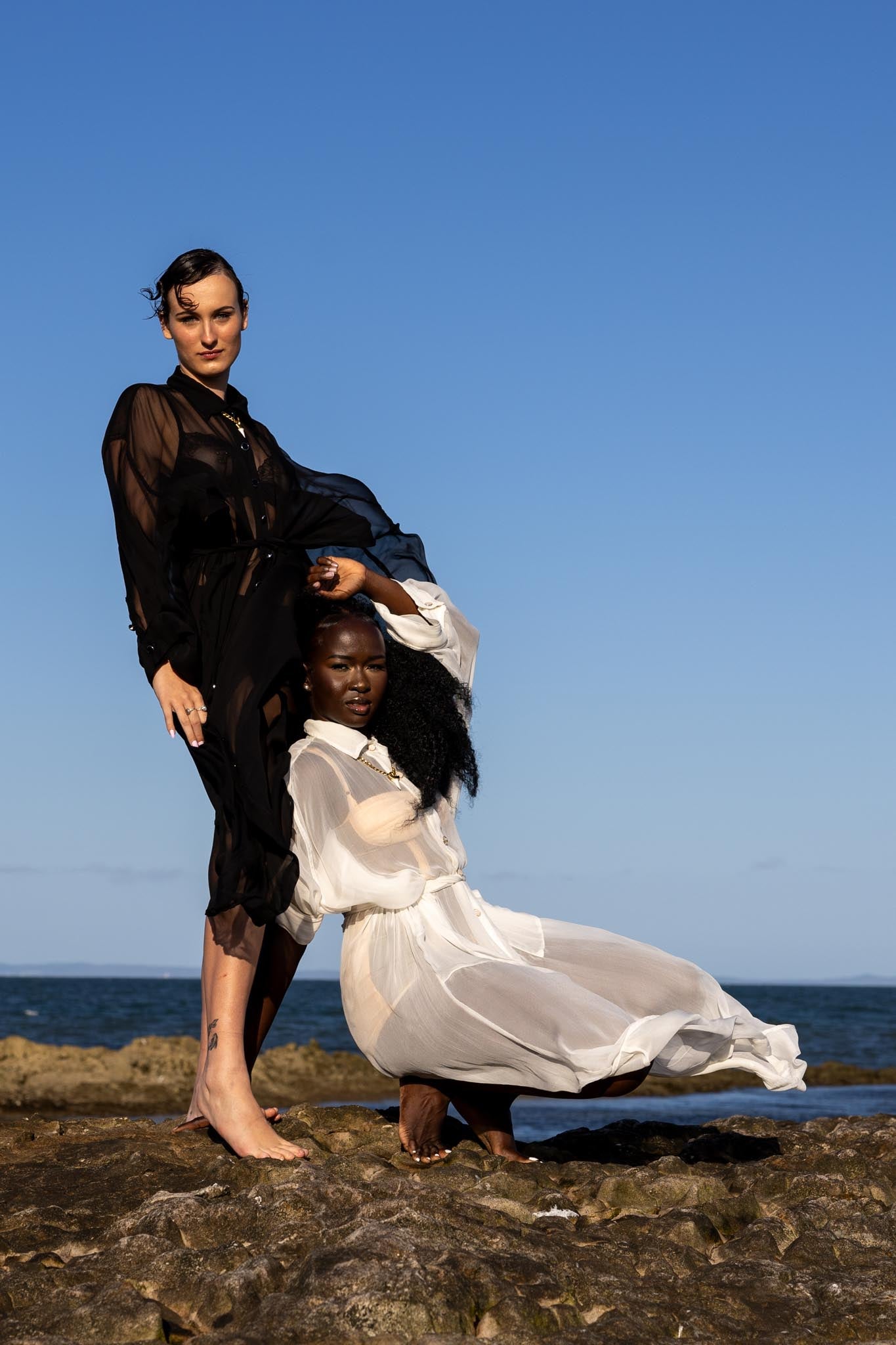 Obsidian Silk Duster Coat