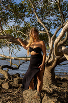 Front view of Zokkibee Bella cotton crop top with classic cropped silhouette