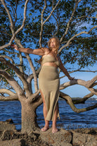 Front view of Zokkibee Bella cotton crop top with classic cropped silhouette