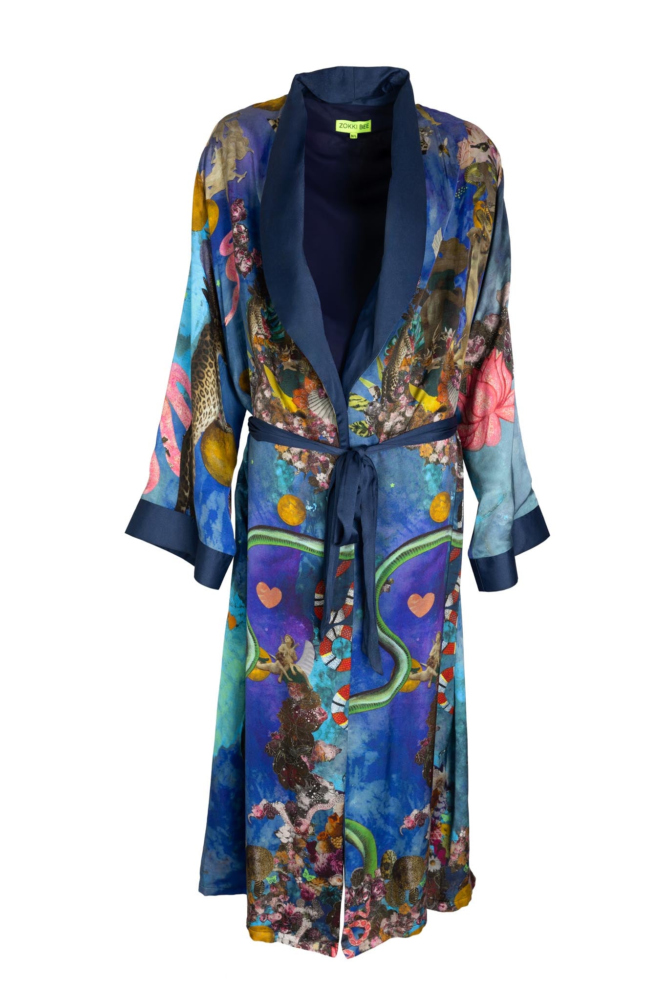 Front view of Zokkibee Birth of Venus kimono featuring artistic print and flowing silhouette
