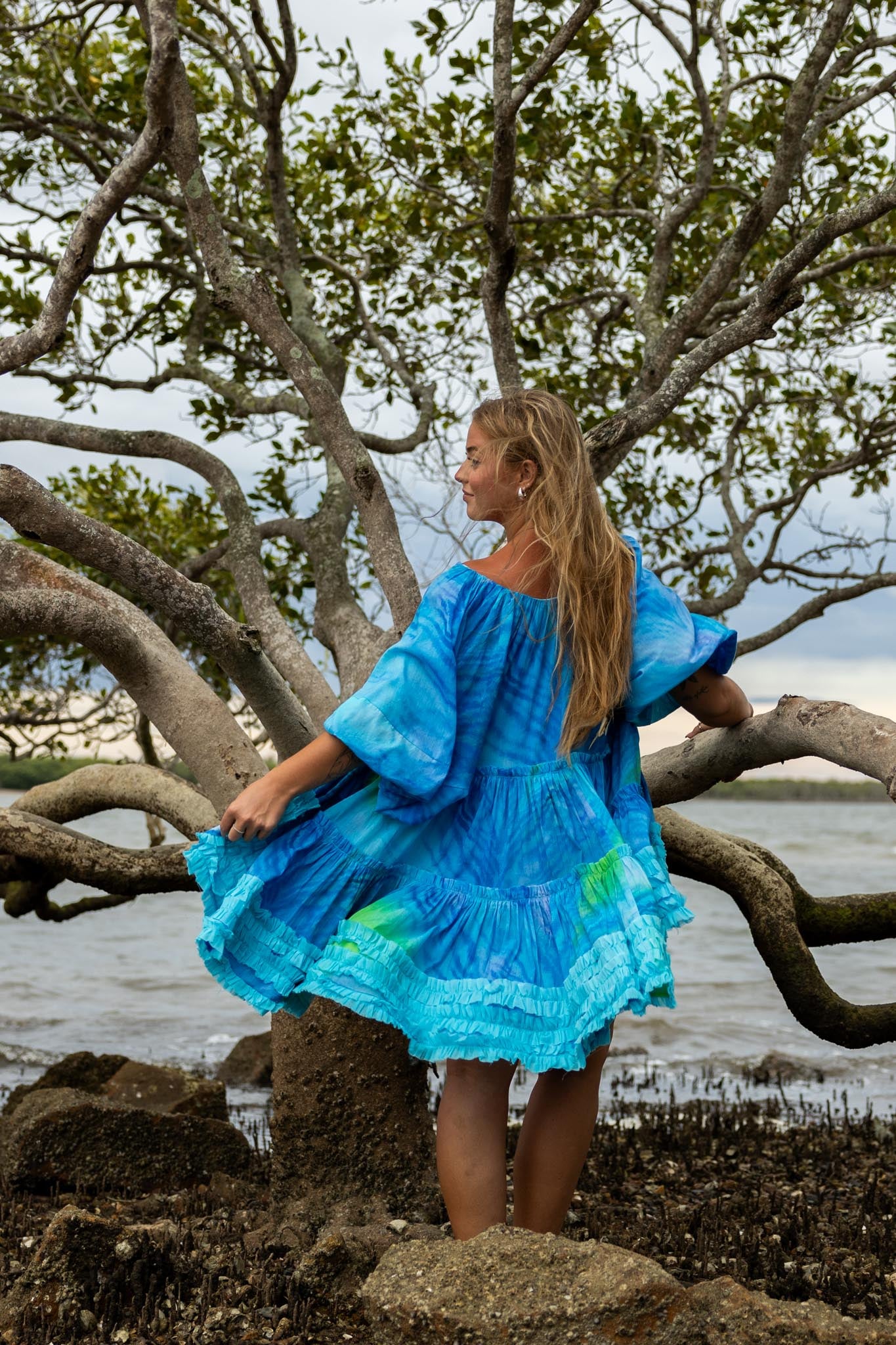 Blue Tiger Mini Dress