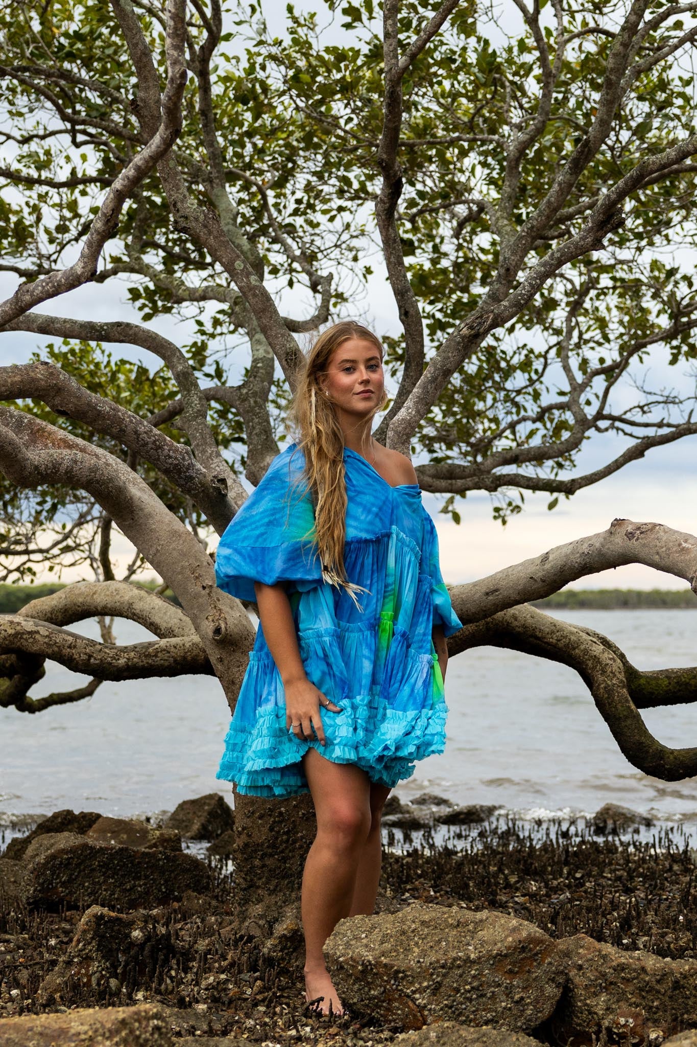 Blue Tiger Mini Dress