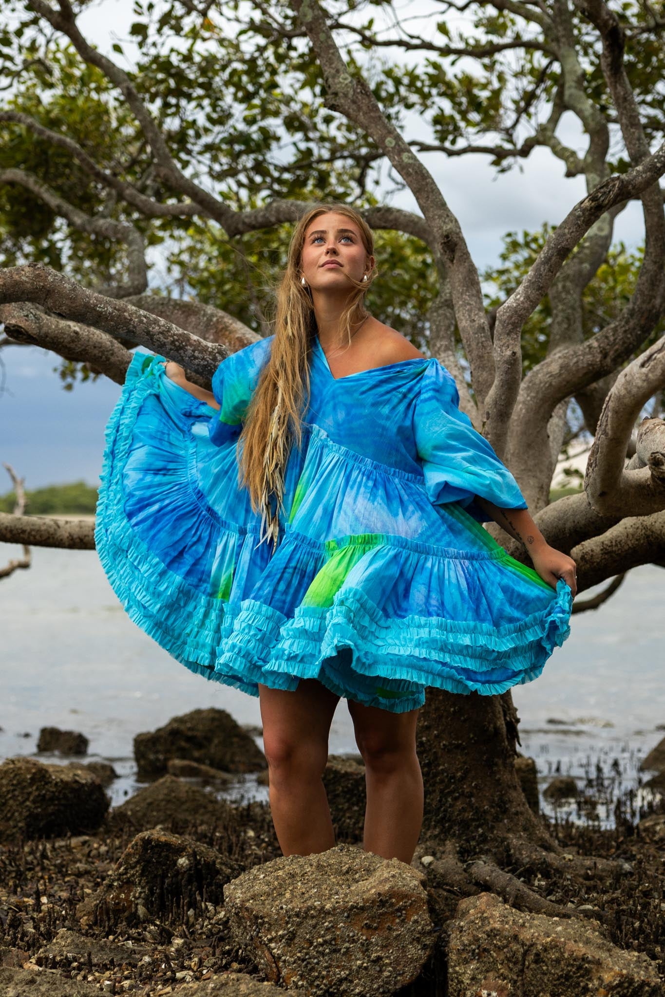 Blue Tiger Mini Dress