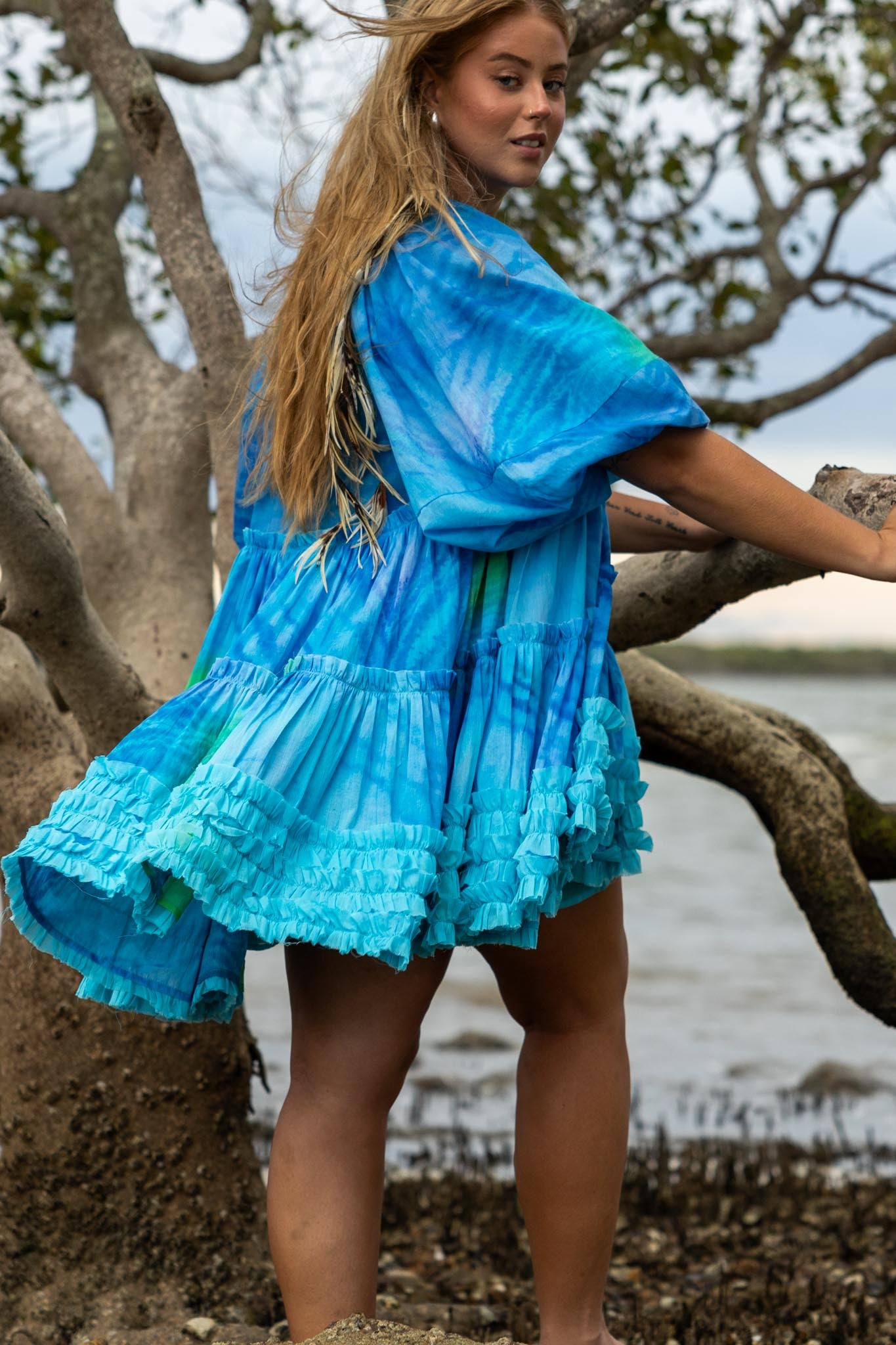 Blue Tiger Mini Dress XL