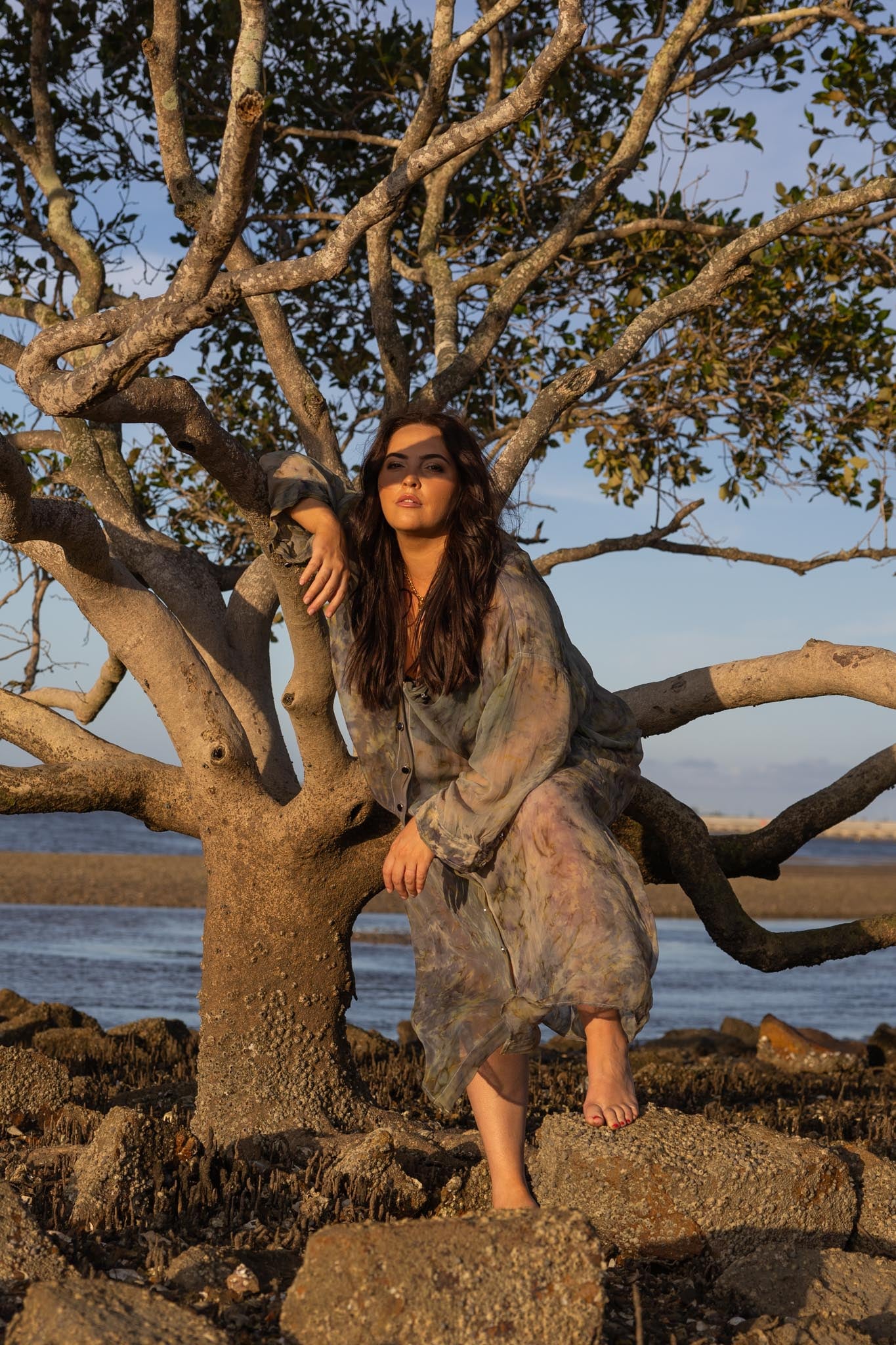 Shajara Silk Duster Coat